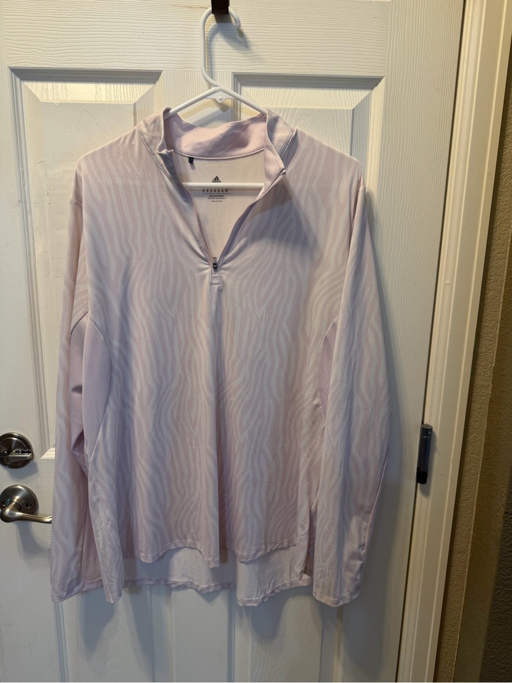 Adidas Pale Pink 2XL Performance Quarter-Zip Pullover